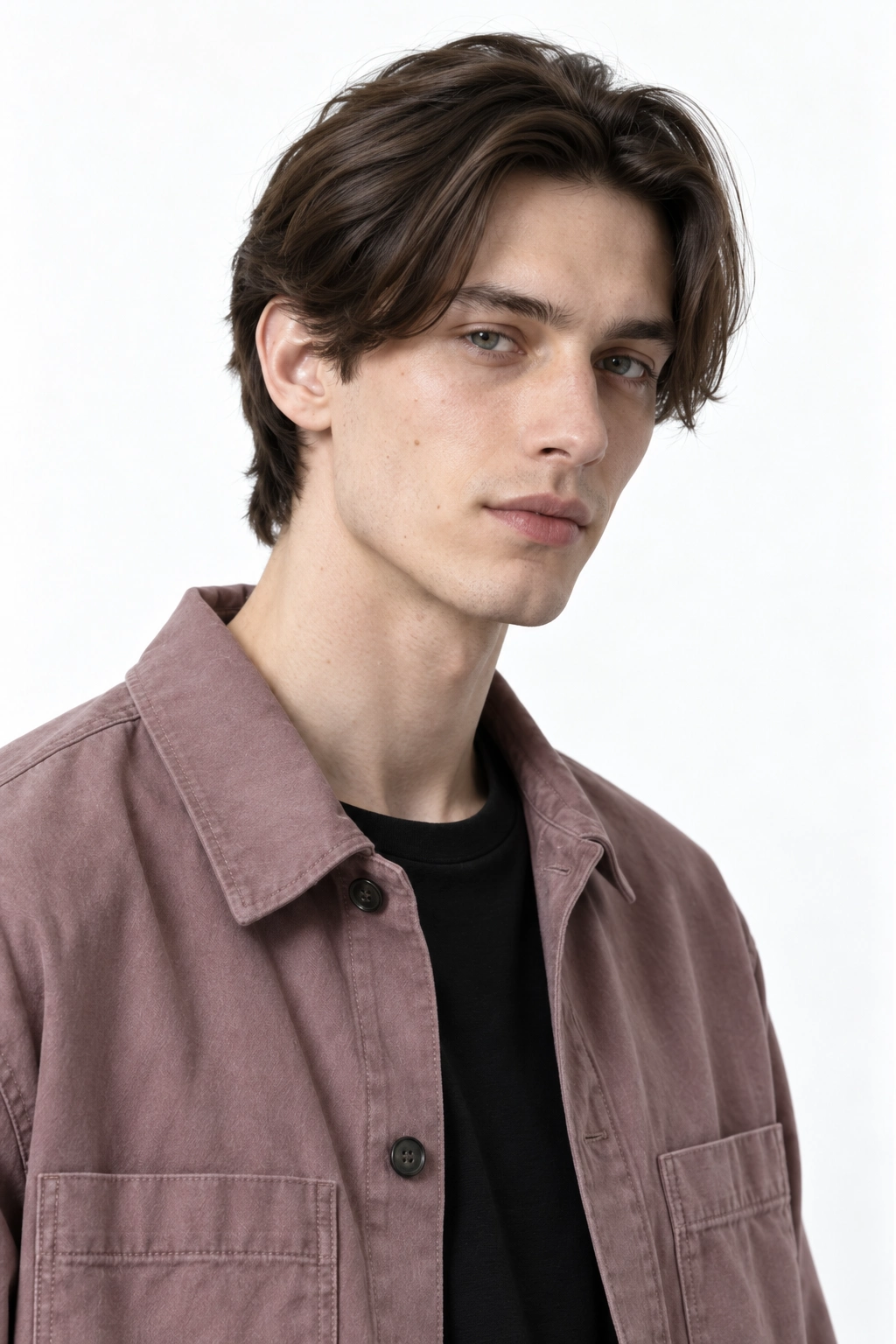 Damián · Retrato, modelo virtual da DELFI em estúdio com fundo branco