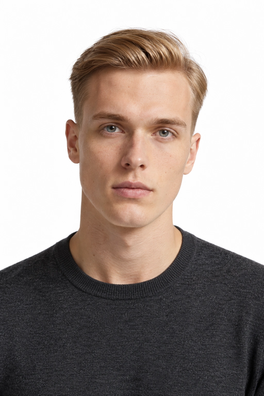 Tobias · Retrato, modelo virtual da DELFI em estúdio com fundo branco