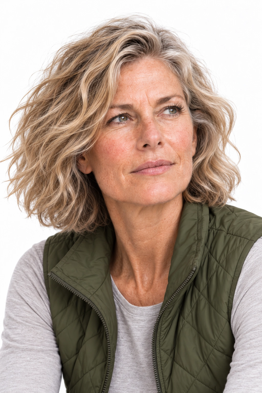 Greta · Retrato, modelo virtual da DELFI em estúdio com fundo branco