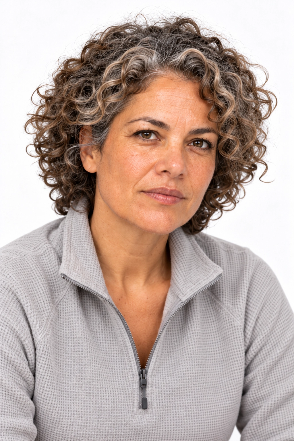Malena · Retrato, modelo virtual da DELFI em estúdio com fundo branco