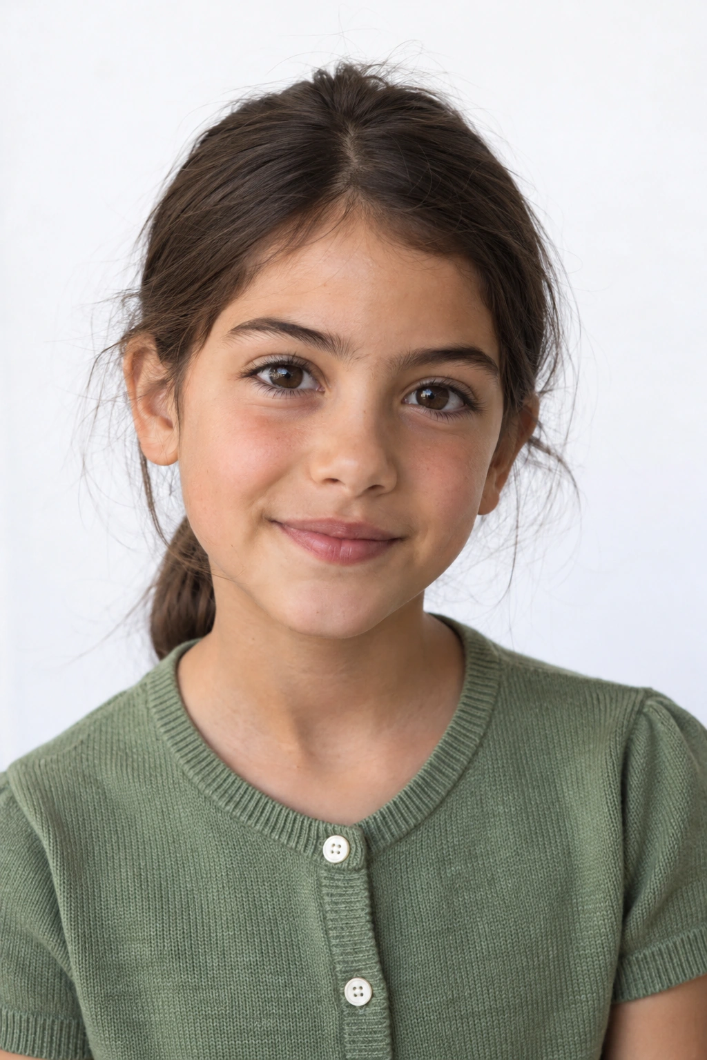 Valeria · Retrato, modelo virtual da DELFI em estúdio com fundo branco