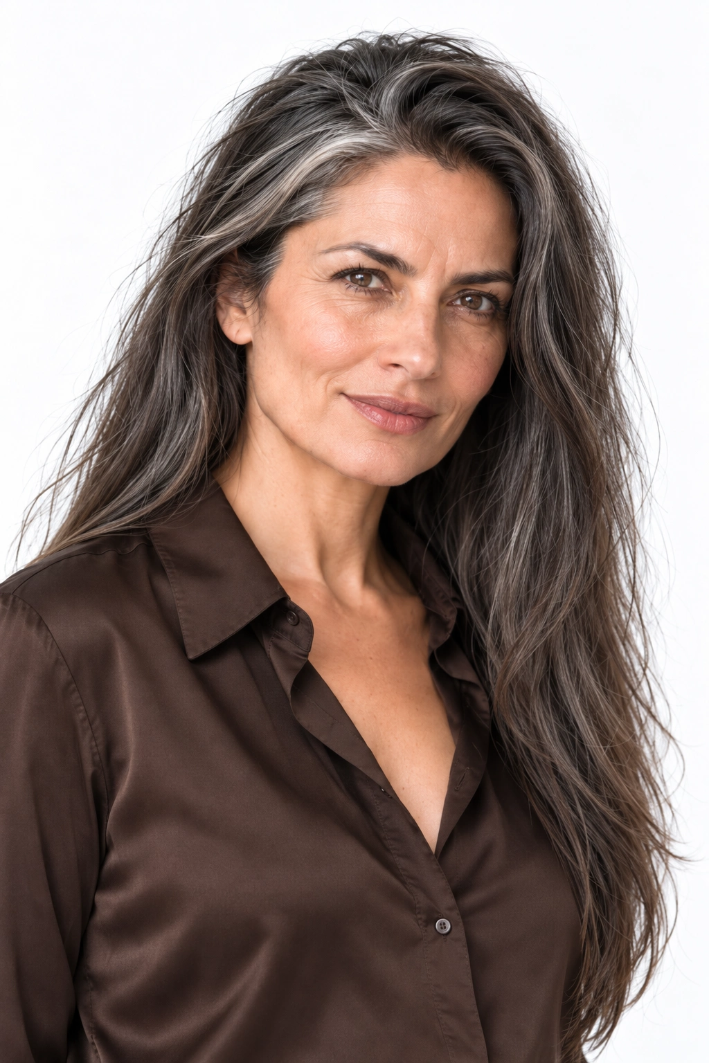 Selma · Retrato, modelo virtual da DELFI em estúdio com fundo branco