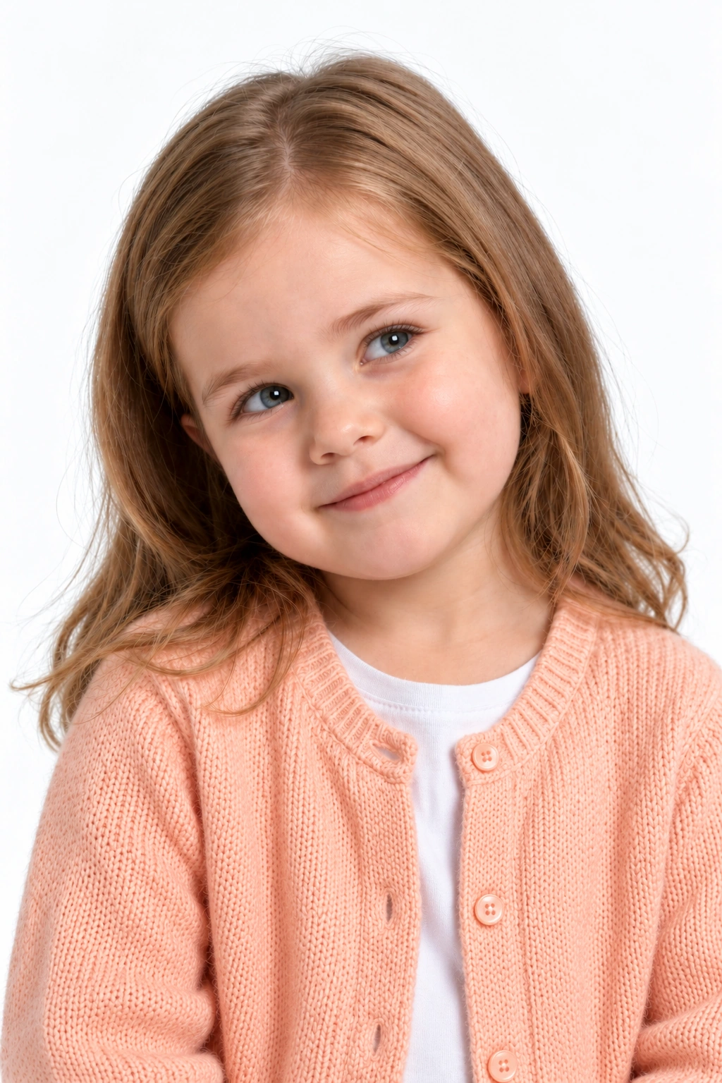 Angie · Retrato, modelo virtual da DELFI em estúdio com fundo branco