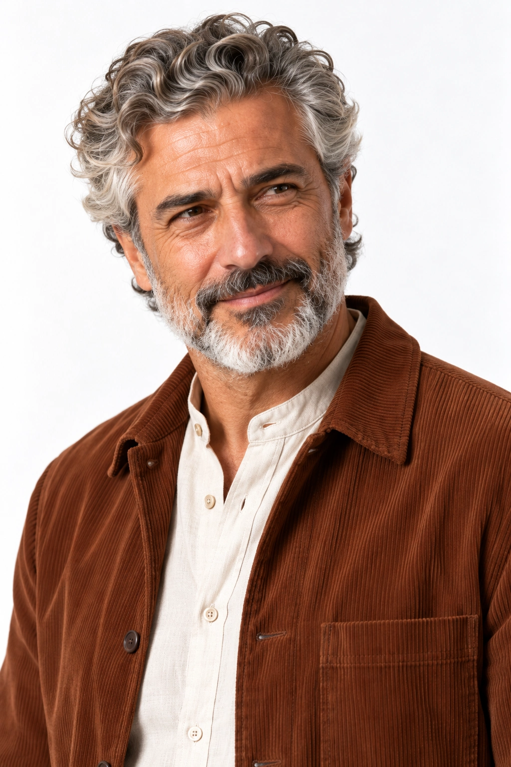 Bruno · Retrato, modelo virtual da DELFI em estúdio com fundo branco