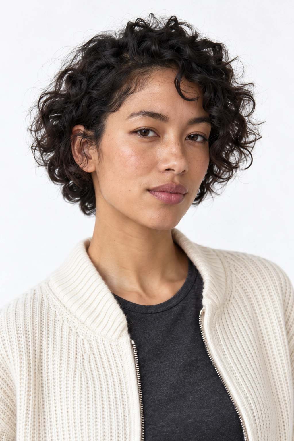 Salma · Retrato, modelo virtual da DELFI em estúdio com fundo branco