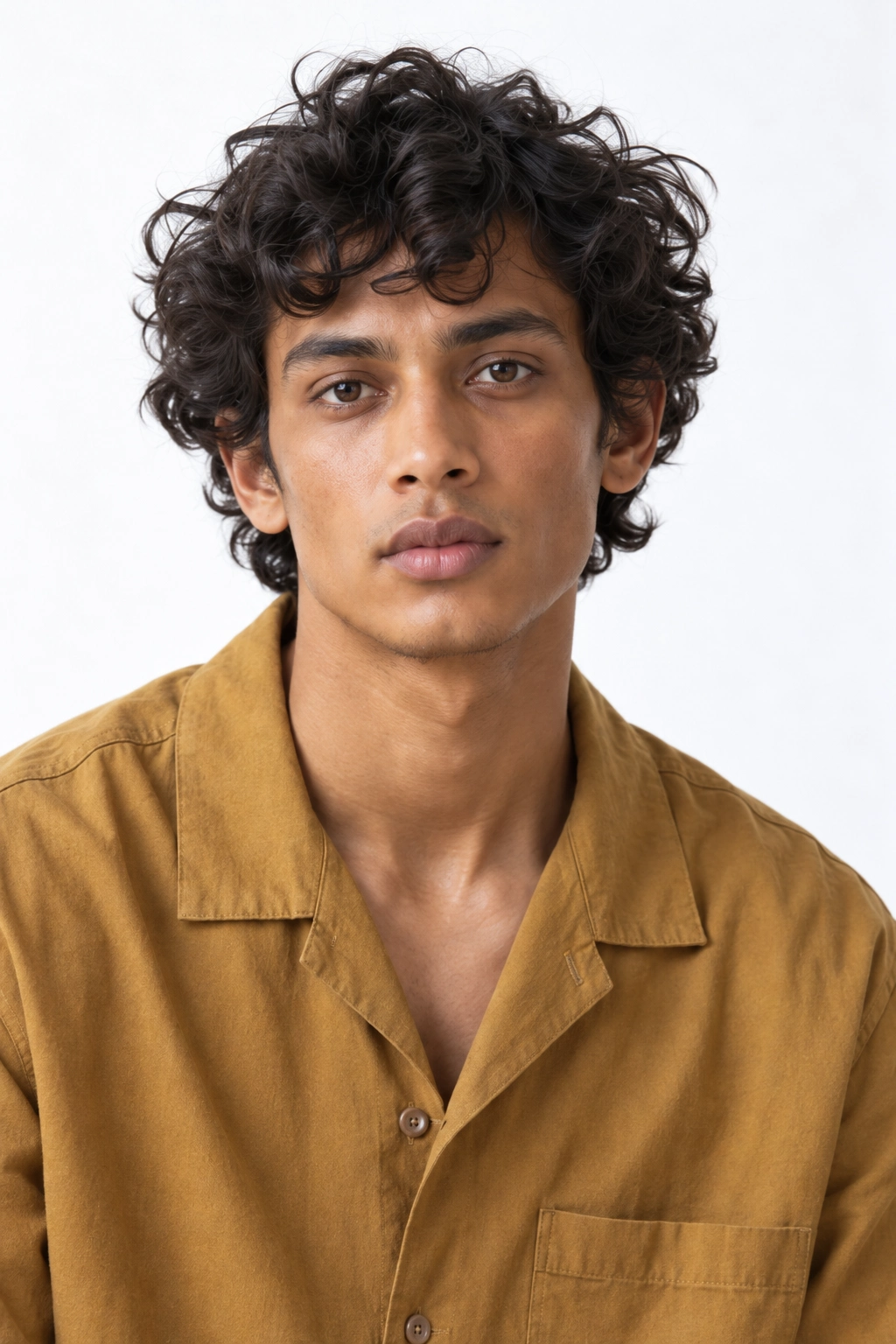 Thiago · Retrato, modelo virtual da DELFI em estúdio com fundo branco