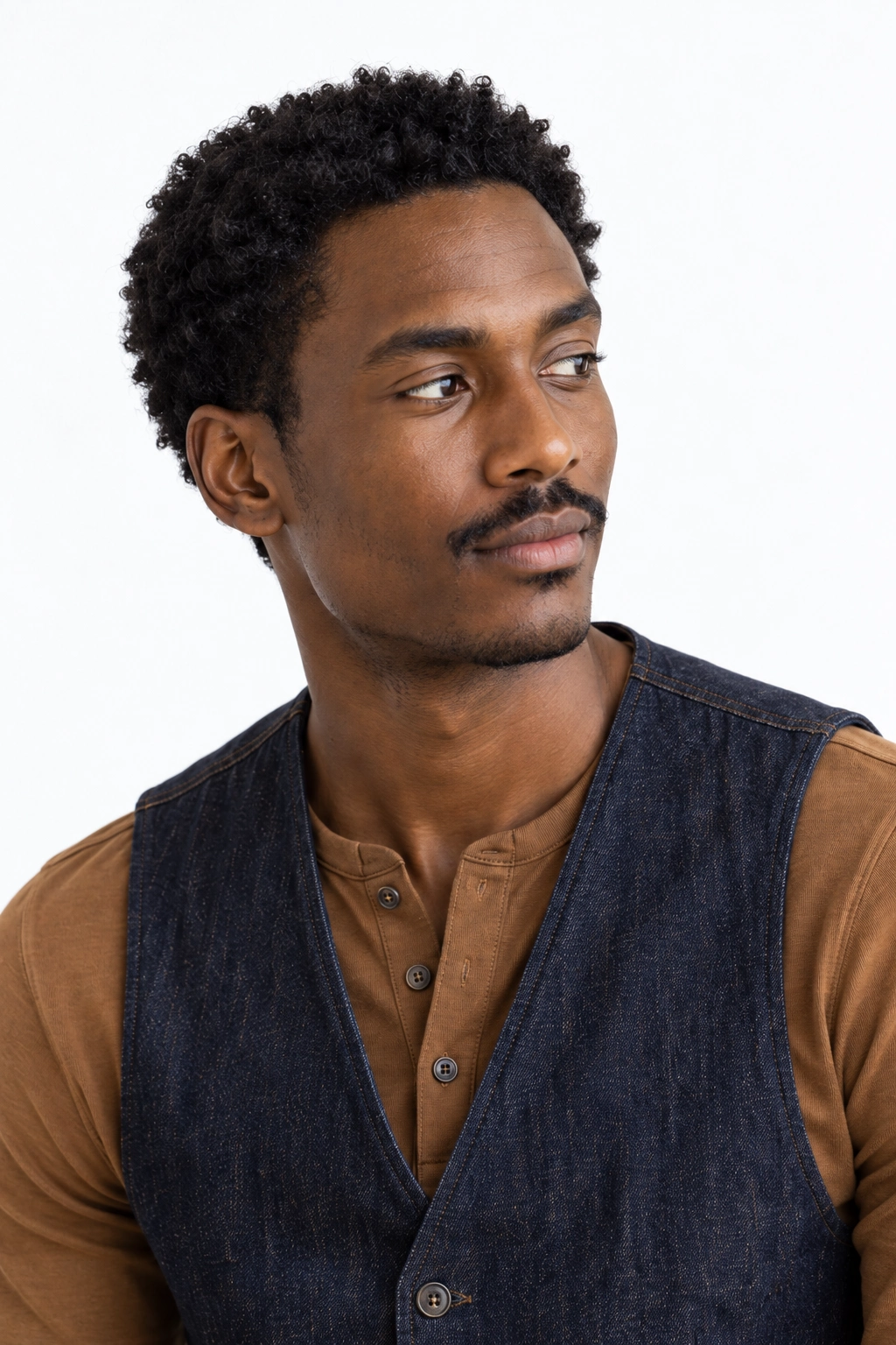Kofi · Retrato, modelo virtual da DELFI em estúdio com fundo branco