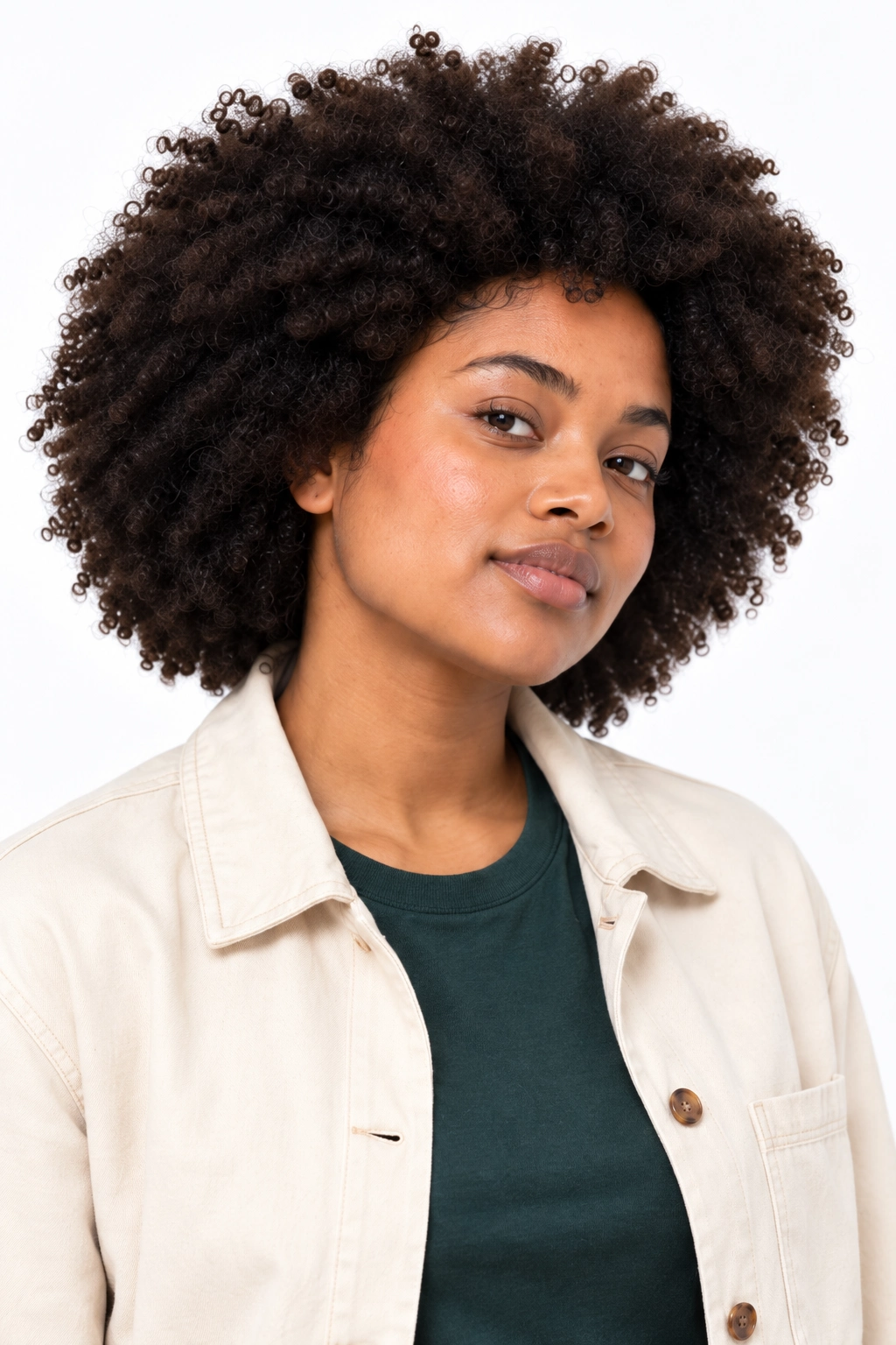 Zoe · Retrato, modelo virtual da DELFI em estúdio com fundo branco