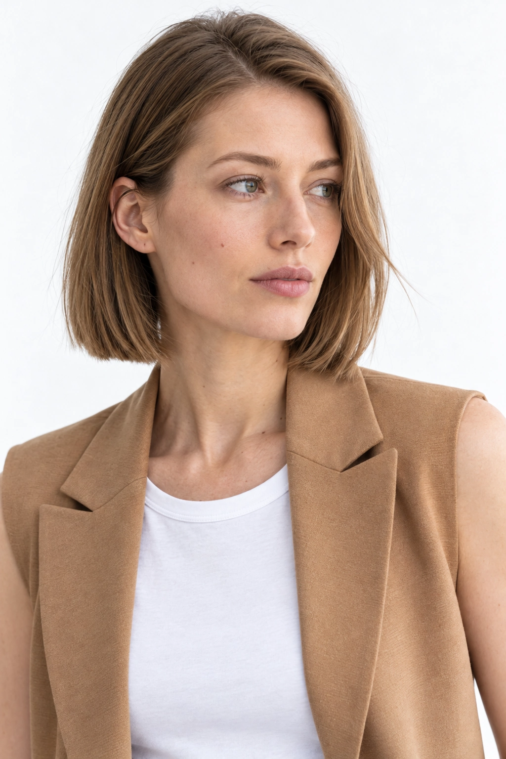 Leonor · Retrato, modelo virtual da DELFI em estúdio com fundo branco