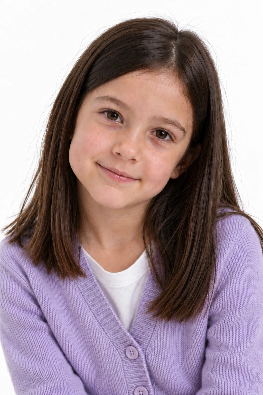 Delfina · Retrato, modelo virtual da DELFI em estúdio com fundo branco
