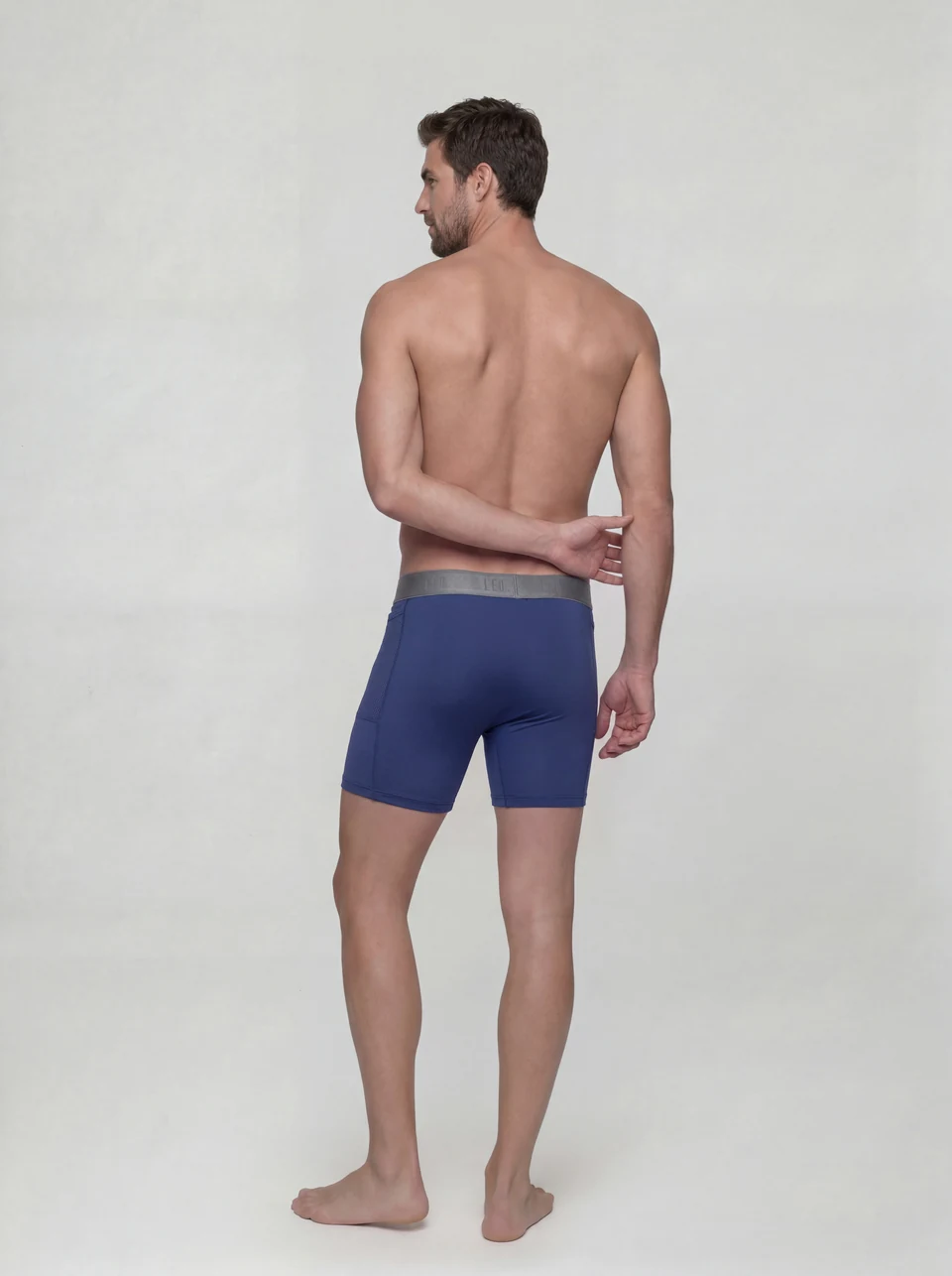 LEO — Blue boxer briefs · back view