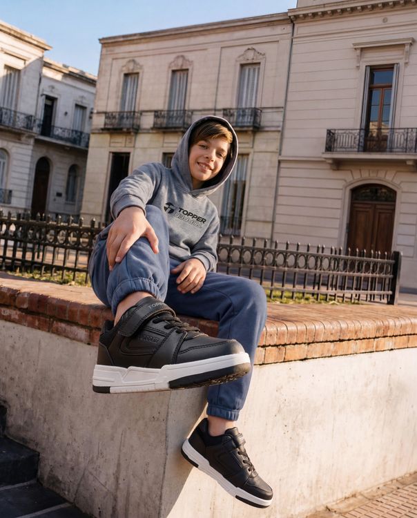 Topper: kidswear catalog photo 3 with AI virtual models, produced by DELFI