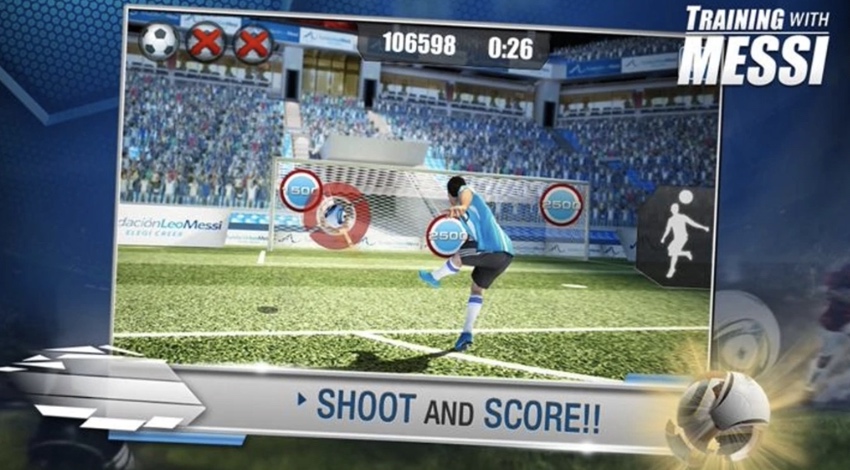 Training with Messi shooting challenge, developed by DELFI’s cofounders in their previous startup